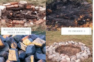 Palenisko przed metamorfozą oraz po zmianie