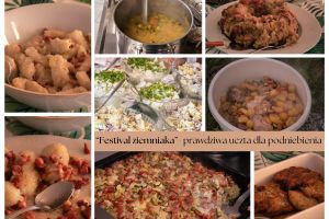 Kolaż ze zdjęć ukazujących przygotowane potrawy z ziemniaków