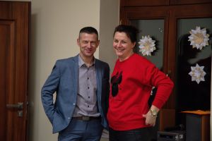 Burmistrz Solca Kujawskiego Pan Adam Michalak wraz z Zastępcą Burmistrza Solca Kujawskiego Panią Kingą Rubaszewską