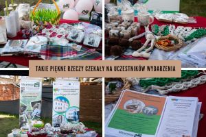 Widok stoiska z fantami przygotowanymi na zbiórkę rzeczową