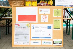 Widok plakatu informującego o projekcie oraz ulotek