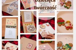 Widok dziecięcych prac wykonanych podczas warsztatów świątecznych