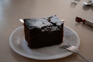 Widok puszystego brownie