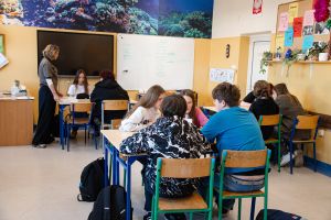 Uczniowie podczas warsztatów