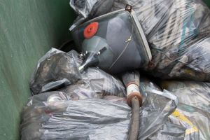 Widok zebranych odpadów