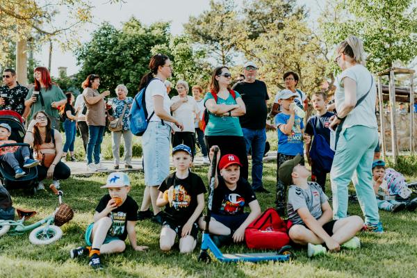 Widok osób uczestniczących w pikniku