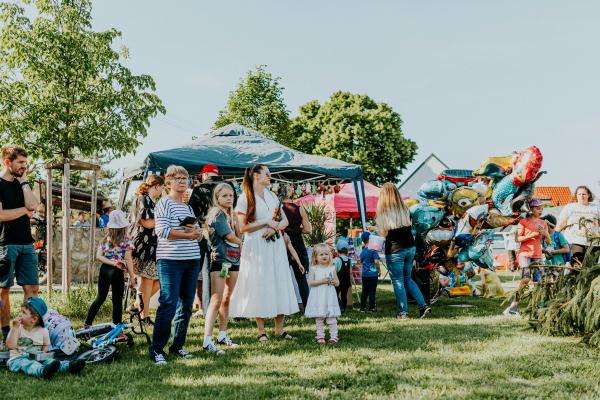 Widok osób uczestniczących w pikniku